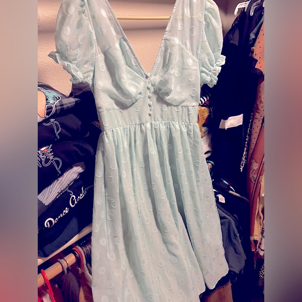 Gorgeous polka dot green dress